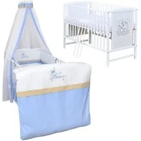 Baby-Delux Komplettbett Babybett Mia Komplettset, 10-tlg., Kinderbett 60x120 cm weiß, Bettset verschiedene Designs