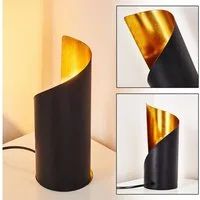 hofstein Tischleuchte »Barberino« moderne Nachttischlampe aus Metal in Schwarz/Goldfarben, ohne Leuchtmittel, Tischlampe, E14, Leucht m. An-/Ausschalter