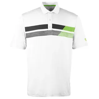 Insel Grüne asymetrische Druckmenschen weißes Golf Polo -Hemd