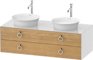 Duravit White Tulip Konsolenwaschtischunterbau wandhängend Natur Eiche & Weiß Matt & Hochglanz 1300x WT4993BH5850010