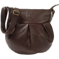 LECONI Umhängetasche kleine Damentasche Ledertasche Handtasche Damen Leder zeitlos LE0070, Echtes Büffelleder – schlanker Schnitt – 29×30×3 cm