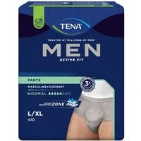 TENA Inkontinenz-Pants TENA Men - Pants Normal - Grau, L/XL Gr., 10-St.