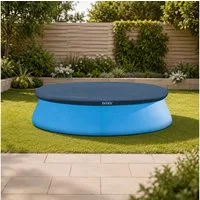 Intex Pool-Abdeckplane Rund Poolabdeckung Ø305/366 cm – Wetterfester Schutz (Kein Set, 1-St., Einzelartikel), UV-beständig, reißfest, integrierte Ablauföffnungen, 33 cm Überhang