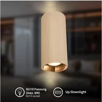 Briloner Leuchten LED Wandleuchte Wandlampe Up-/Downlight GU10 Riffle-Optik, ohne Leuchtmittel, Abhängig vom Leuchtmittel, 8,5x20x8 cm, Wohnzimmer, Flur, Schlafzimmer