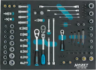HAZET Steckschlüssel-Satz Einlage 90-teilig - 163-139/90