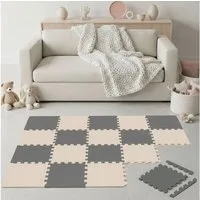 LittleTom Puzzlematte für Kinder - 18 Teile Spielmatte 30x30 cm - TÜV Geprüfte Krabbelmatte, (18-tlg), Spielunterlage für Drinnen und Draußen - Kinderzimmer Puzzleteppich