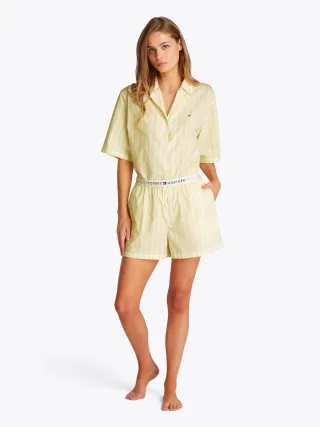 POPLIN SHORT shirting stripe citronella - Gr. - S