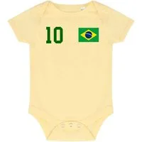 Youth Designz Kurzarmbody Brasilien Kinder Baby Body Strampler mit trendigem Frontprint
