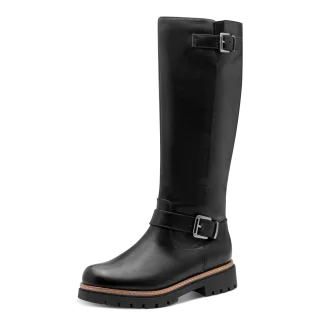 MARCO TOZZI Winterstiefel, Blockabsatz, Langschaftstiefel mit Zierschnallen