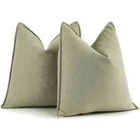 LuxusKollektion Hängedekoration Kissenbezug Chenille Dekokissen Salbei Grün 40 x 40 cm 2 Stück