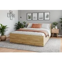 FDM Stauraumbett Bett Stauraumbett PANAMA SP Bettgestell 140x200 & weitere Größen (verfügbar 90x200 120x200 140x200 160x200 180x200cm, Bettrahmen, Bett, mit großen Kopfteil, mit Bettkasten zum aufklappen), mit/ohne Matratze