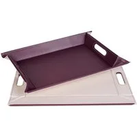 freeform Tablett DUO, 2-farbiges Wendetablett, Tablett und Tisch-Set in einem, wendbar, Kunstleder, (1-tlg), mit Doppelfunktion, pflegeleicht und kann platzsparend verstaut werden