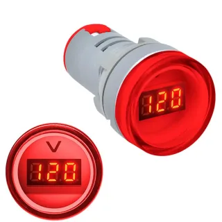 5pcs Red 22MM AD16 AD16-22DSV Type AC 60-500V Mini Voltage Meter LED Digital Display AC Voltmeter Indicator Light/Pilot