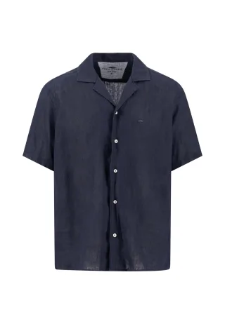 FYNCH-HATTON - Premium Linen Resort Shirt navy - Gr. - M