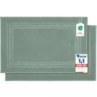 Komfortec Badematte Badvorleger aus 100% Baumwolle, Waschbar Duschmatte, Frottee, Rechteckig, 600 g/m², 2er Set, Saugfähig & Schnelltrocknend