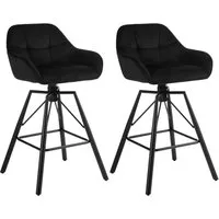 Woltu Barhocker (2 St), 2er Set, mit Lehne Fußstütze, drehbar