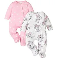 Lapastyle Strampler 2tlg Baby Mädchen Liebesdruck Strampler Langarm Overall Freizeit Set Neugeborenes Schlafanzug, Babykleidung mit Tierdruck