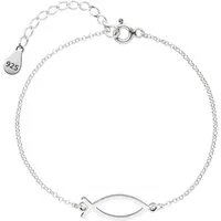 SCHOSCHON Armkette ICHTHYS Fisch-Symbol 925 Silber - Konfirmation Jesusfisch (Geschenk Firmung, zartes Armband), Geschenk Mädchen Konfirmation Firmung Kommunion