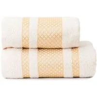 JESSIS TEX Handtuch Set Handtuch Set "EDEL" JESSIS TEX Baumwolle mit Goldene Bordüre, (Spar-Set, Set), modernes Muster, Edel Handtücher mit Bordüre, 100% Baumwolle