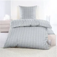Casa Colori Bettwäsche Casa Calori, Seersucker, 2 teilig, kariert in mint, grau, weiß