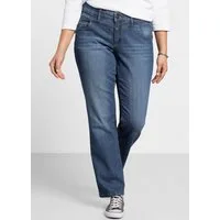 Sheego Bequeme Jeans Stretch-Jeans »Die Gerade« mit Used-Effekten