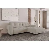 99rooms Ecksofa Massimo, Sofa L-Form, Eckcouch, mit Schlaffunktion,Rundumbezug, in Strukturstoff NEVE