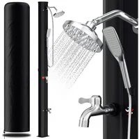 Clanmacy Gartendusche Solardusche 35L mit Fußstempel Schutzhaube Handbrause Gartendusche (1 St)