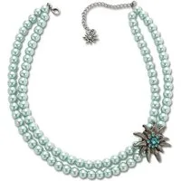 COLLEZIONE ALESSANDRO Kette mit Anhänger Alpenperle, Perlenkette mit Edelweiß