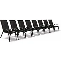 Mojawo Armlehnstuhl 8er Outdoorstuhl Gartenstuhl Stapelstuhl Metall Anthrazit schwarz