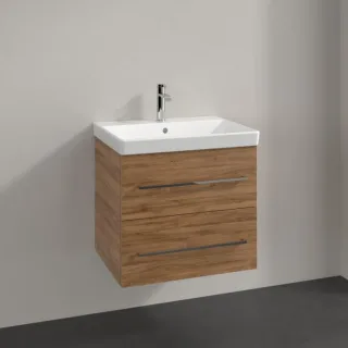 Villeroy und Boch Avento Waschtisch-Unterschrank A88900RH 58x51,4x45,2cm, 2 Auszüge, wandhängend, Kansas Oak