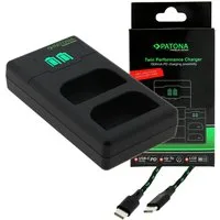 Patona USB-C Ladegerät für die Sony Alpha 7 III / 7R III / 6600 und Alpha 9 Batterie, USB-C Nylonkabel inclusive
