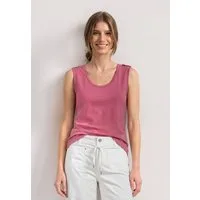 STREET ONE Shirttop Sommertop mit V-Neck und Knopfdetail