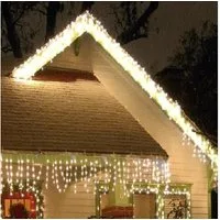 Star-Max LED-Lichterkette 36360 LED Eisregen Lichterkette 480er 12m warmweiß-weiß aussen Timer