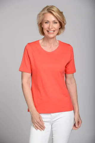 CLARINA - NOS Rdh.-Shirt, 1/2 Arm, uni 451 geranie - Gr. - 42