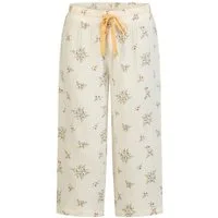 By Louise Pyjamahose Lace Luxury (1-tlg., 1-teilig) Damen Schlafhose Pyjamahose Musselin Caprihose Baumwolle