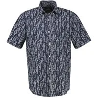 LERROS Kurzarmhemd Kurzarmhemd mit marinem All-over-Print