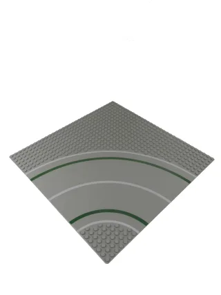 1x Lego Straßenplatte Kurve [100g 25.5x25.5x0.3cm 32x32 Noppen] grau