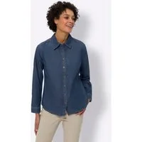 Sieh an! Klassische Bluse Jeansbluse Langarm