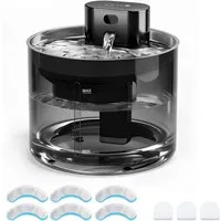 skelo Trinkbrunnen 3.5L Katzenbrunnen Kabellos mit Bewegungsmelder, 5000mAh 3.5 l, Leiser Katzen Trinkbrunnen mit Edelstahl Tablett und Wasserpumpe