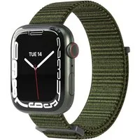 EAZY CASE Smartwatch-Armband Nylon für Apple Watch 11 10 9 8 7 6 5 4 3 2 SE Ultra, Atmungsaktives Sportarmband für Apple Watch 42-49mm Dunkelgrün