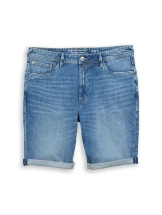 Denim Tom Tailor - TTAEDAN STRAIGHT Jeans Shorts used mid stone blue denim - Gr. - XL