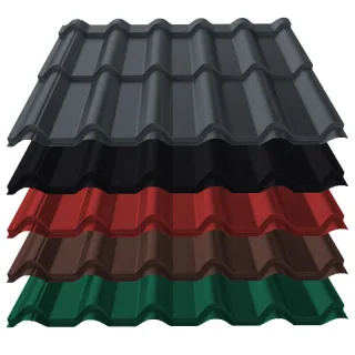 Pfannenblech Diament+ | 0,50 mm | Stahl | Modullänge 350 mm | 25 µm ThyssenKrupp Polyester