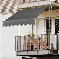 TLGREEN Klemmmarkise,Balkonmarkise,Sonnenschutz mit Handkurbel, (Wasserdicht UV-beständig Höhenverstellbar) Wasserabweisend Terrassenüberdachung