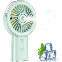 MOPUEA Handventilator Tragbarer Ventilator mit Sprühfunktion mit Powerbank, 4000mAh