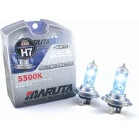 MARUTA KFZ-Ersatzleuchte Super White H7, PX26d, Kaltweiß, 55W 5500K ECE Xenon-Effekt Halogenlampe, Abblendlicht, Scheinwerfer