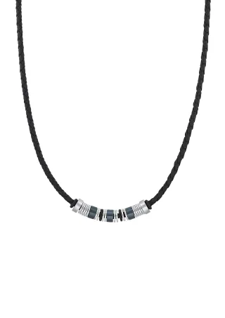 s.Oliver - Halskette schwarz | silber - Gr. - 50