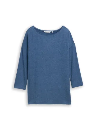 Denim Tom Tailor - Loose Fit Langarmshirt dark duck blue - Gr. - S