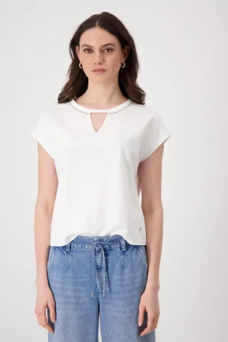 monari - T-Shirt mit Kettenschmuck off-white - Gr. - 40