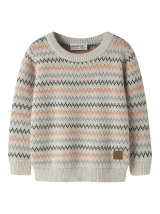 NAME IT - NMMNINO LS KNIT Peyote Melange - Gr. - 116
