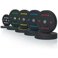 ATLETICA Hantelscheiben High Temp Bumper Plates, SET, Hochwertiger Gummi, 150 kg